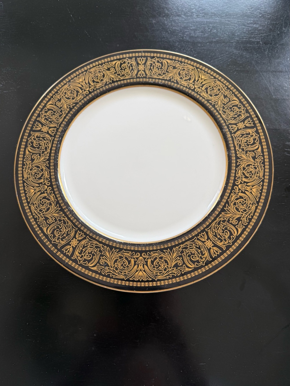 Elegant Black and Gold Mikasa Dinner 3 Plates